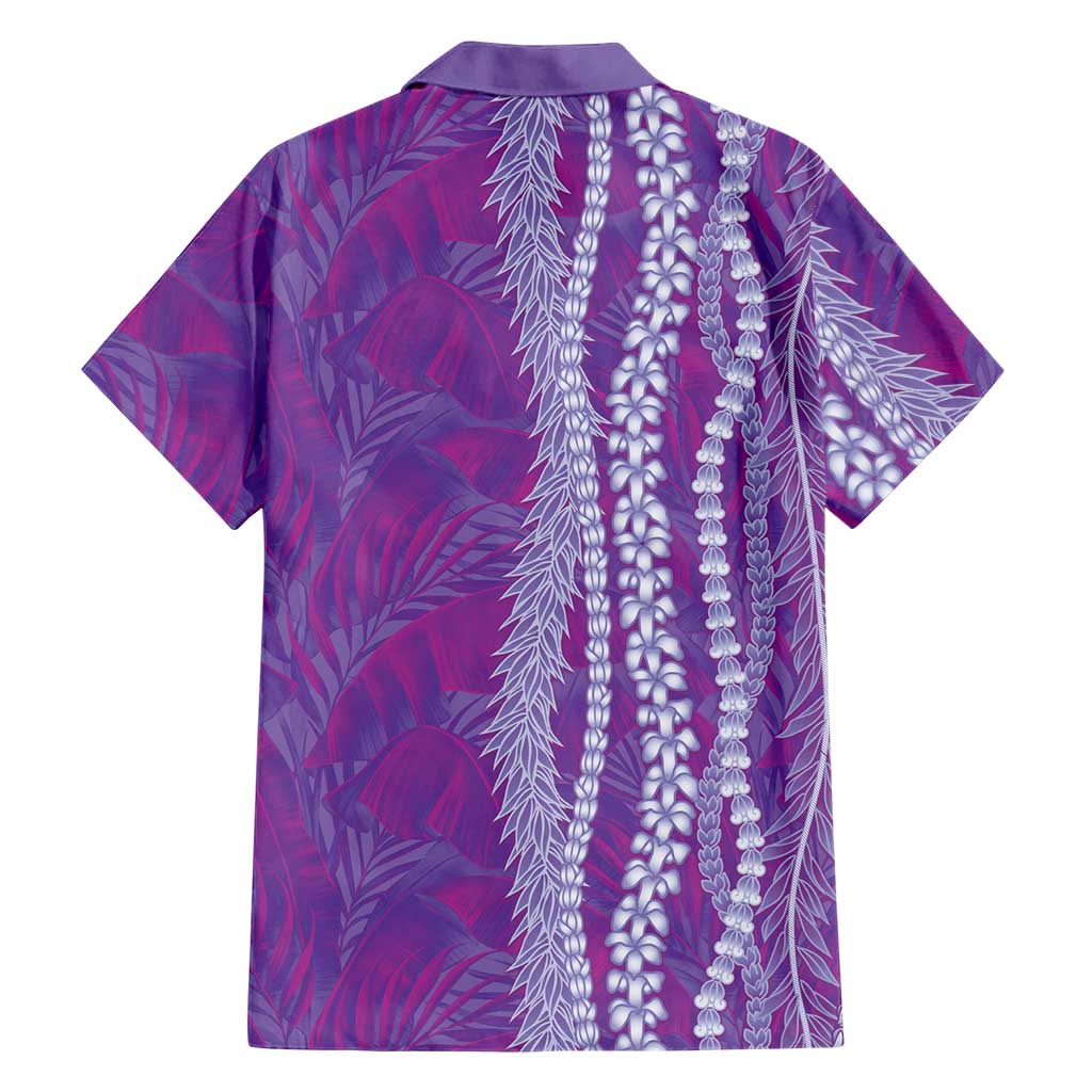 Hawaii Prince Kuhio Family Matching Off The Shoulder Long Sleeve Dress and Hawaiian Shirt Violet Hawaiian Lau Maia With Leis LT05 - Polynesian Pride