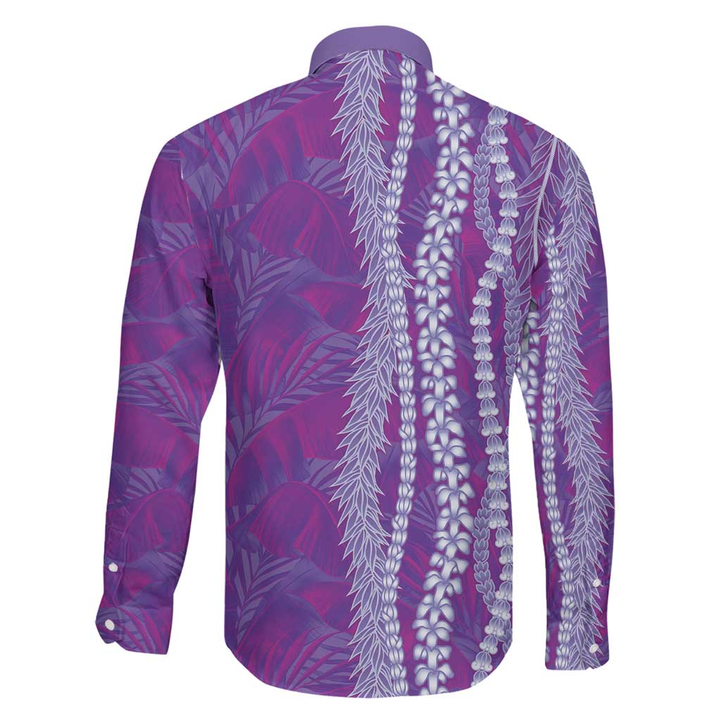 Hawaii Prince Kuhio Family Matching Puletasi and Hawaiian Shirt Violet Hawaiian Lau Maia With Leis LT05 - Polynesian Pride
