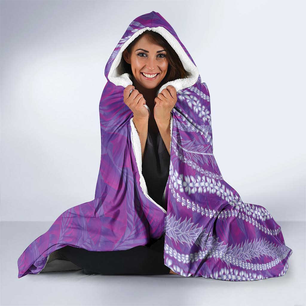 Hawaii Prince Kuhio Hooded Blanket Violet Hawaiian Lau Maia With Leis
