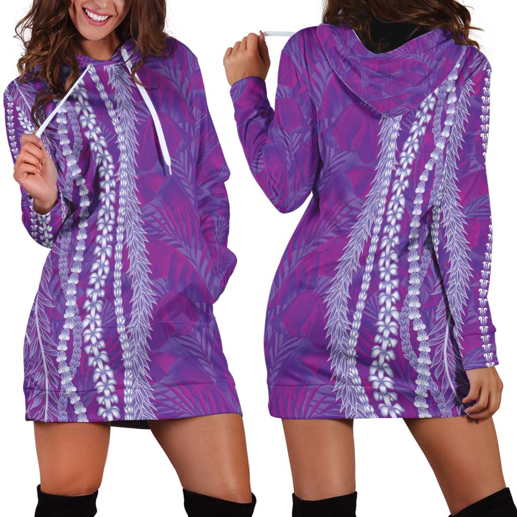 Hawaii Prince Kuhio Hoodie Dress Violet Hawaiian Lau Maia With Leis