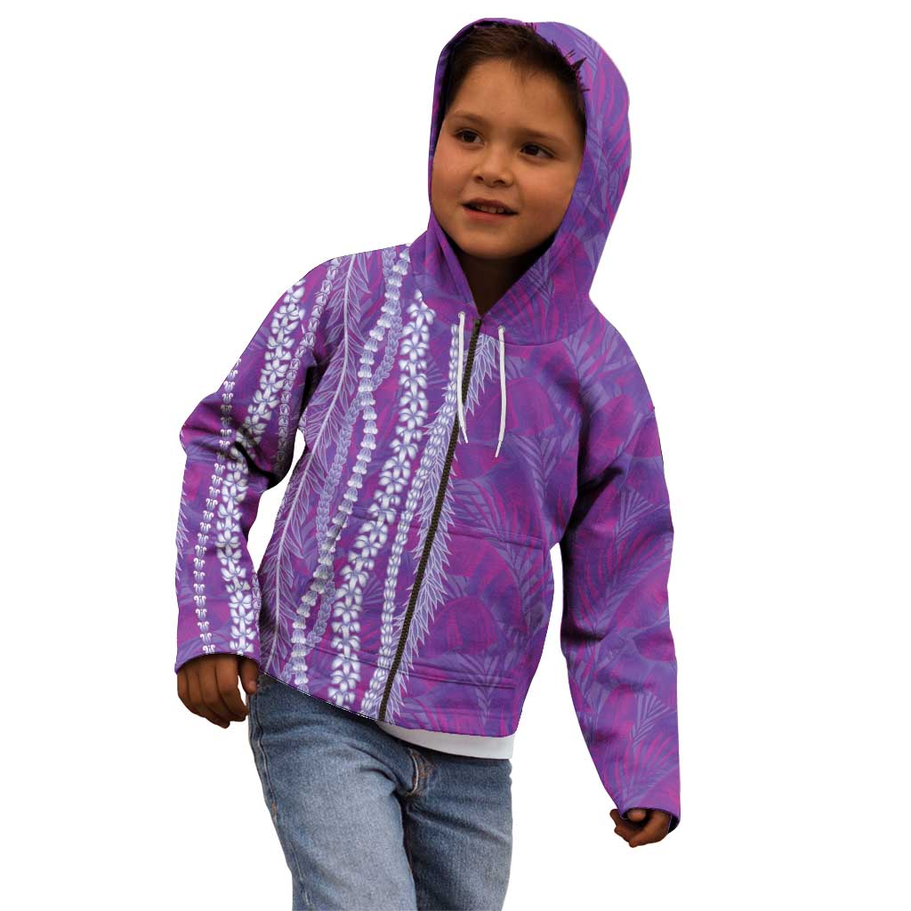Hawaii Prince Kuhio Kid Hoodie Violet Hawaiian Lau Maia With Leis