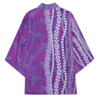 Hawaii Prince Kuhio Kimono Violet Hawaiian Lau Maia With Leis