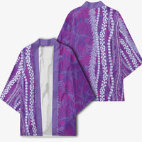 Hawaii Prince Kuhio Kimono Violet Hawaiian Lau Maia With Leis