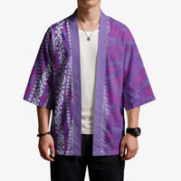 Hawaii Prince Kuhio Kimono Violet Hawaiian Lau Maia With Leis