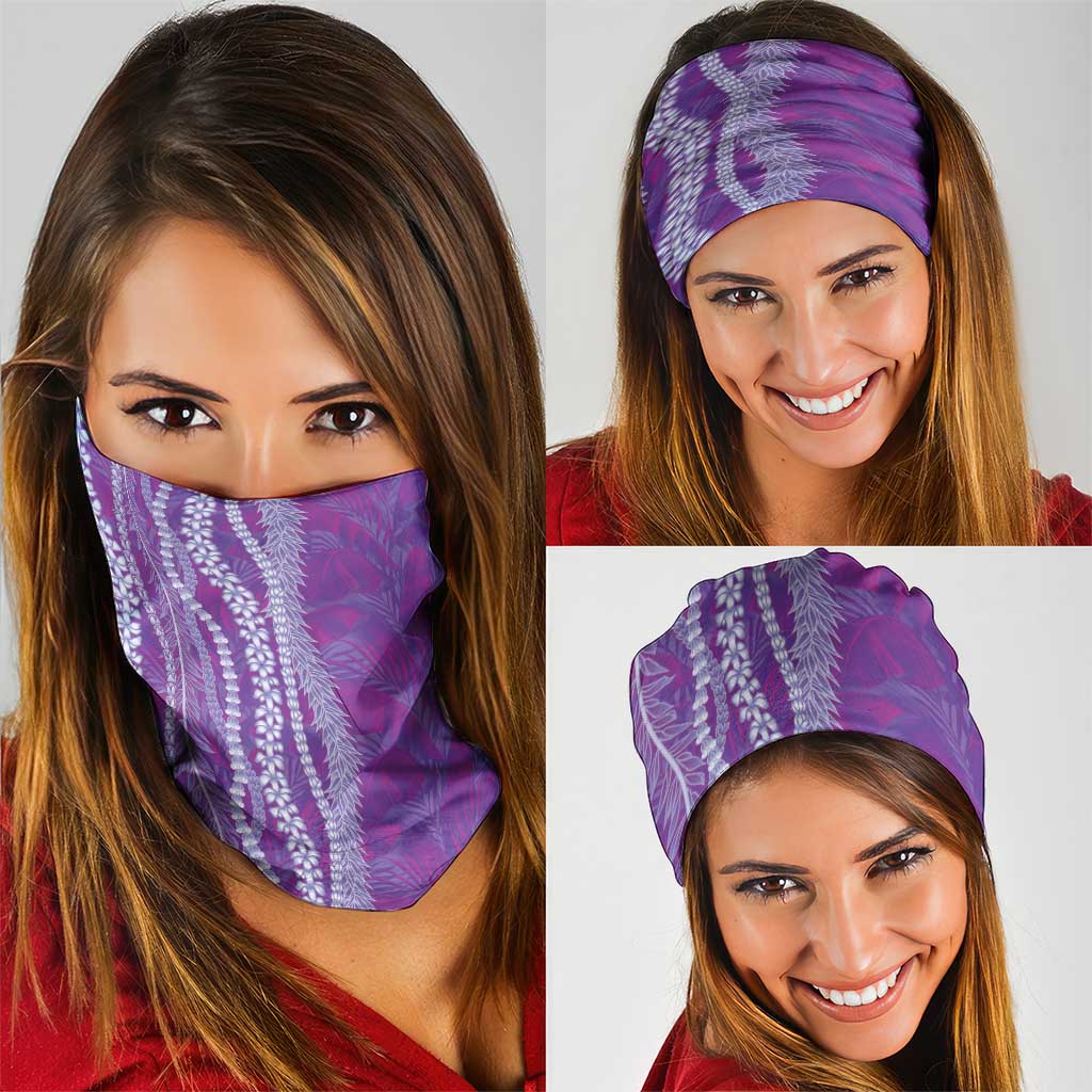 Hawaii Prince Kuhio Neck Gaiter Violet Hawaiian Lau Maia With Leis
