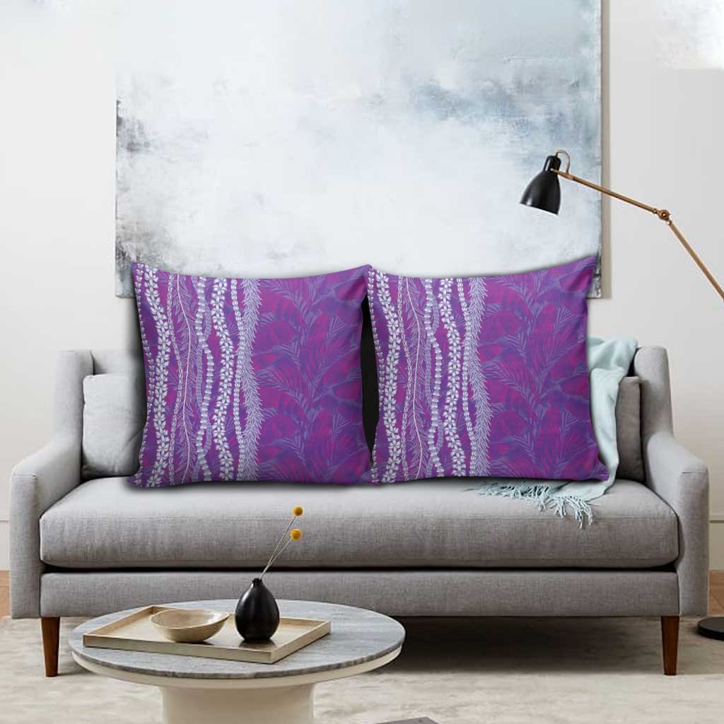 Hawaii Prince Kuhio Pillow Cover Violet Hawaiian Lau Maia With Leis