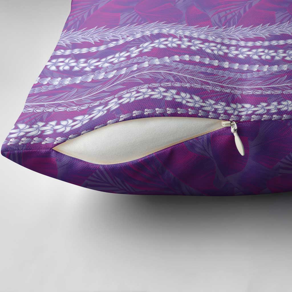 Hawaii Prince Kuhio Pillow Cover Violet Hawaiian Lau Maia With Leis