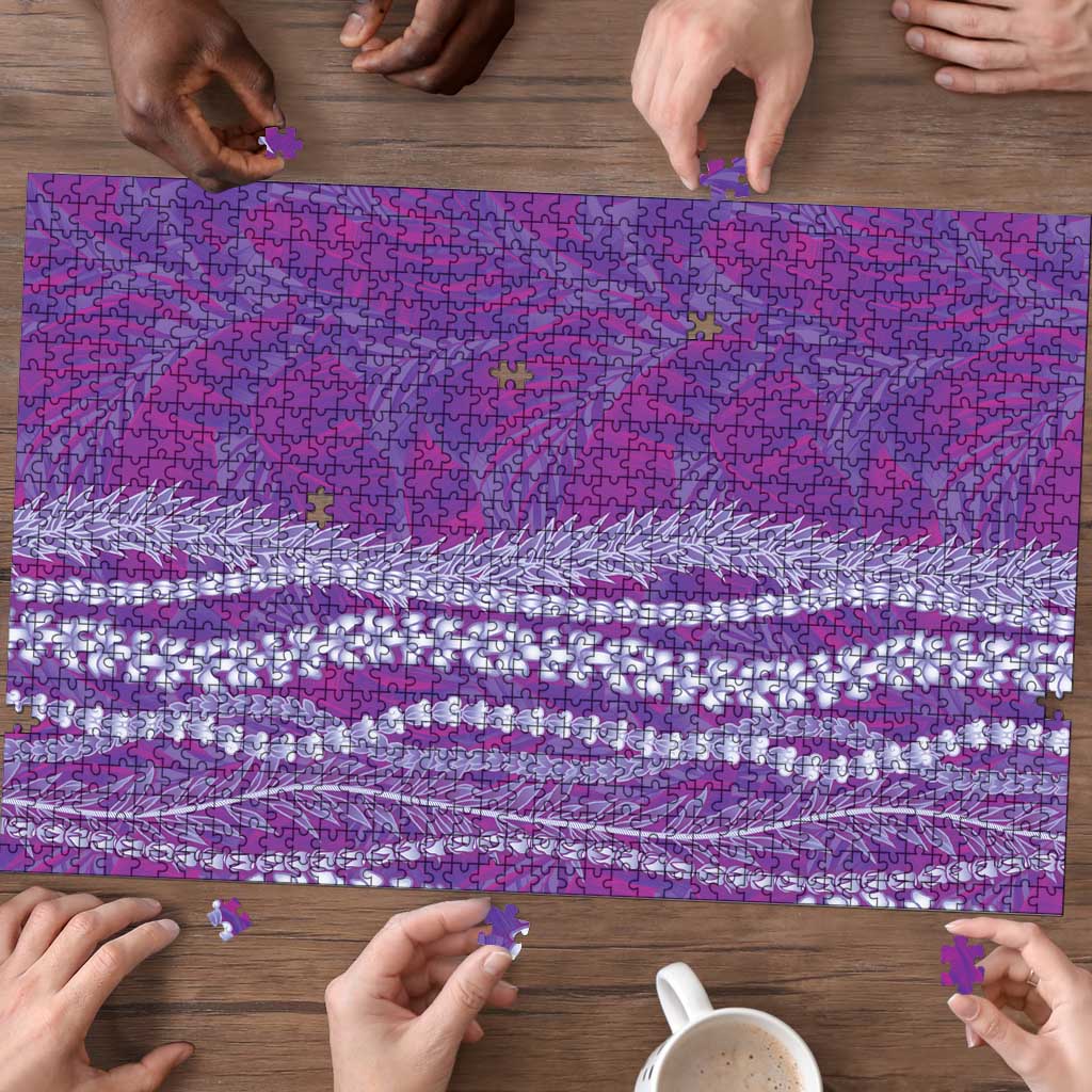 Hawaii Prince Kuhio Puzzle Violet Hawaiian Lau Maia With Leis