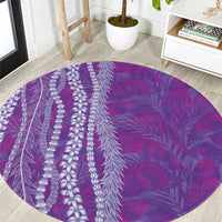Hawaii Prince Kuhio Round Carpet Violet Hawaiian Lau Maia With Leis