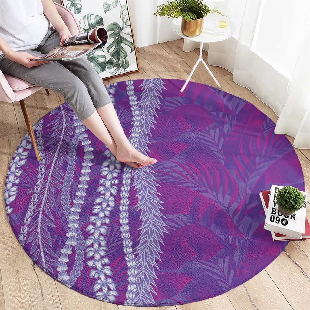 Hawaii Prince Kuhio Round Carpet Violet Hawaiian Lau Maia With Leis