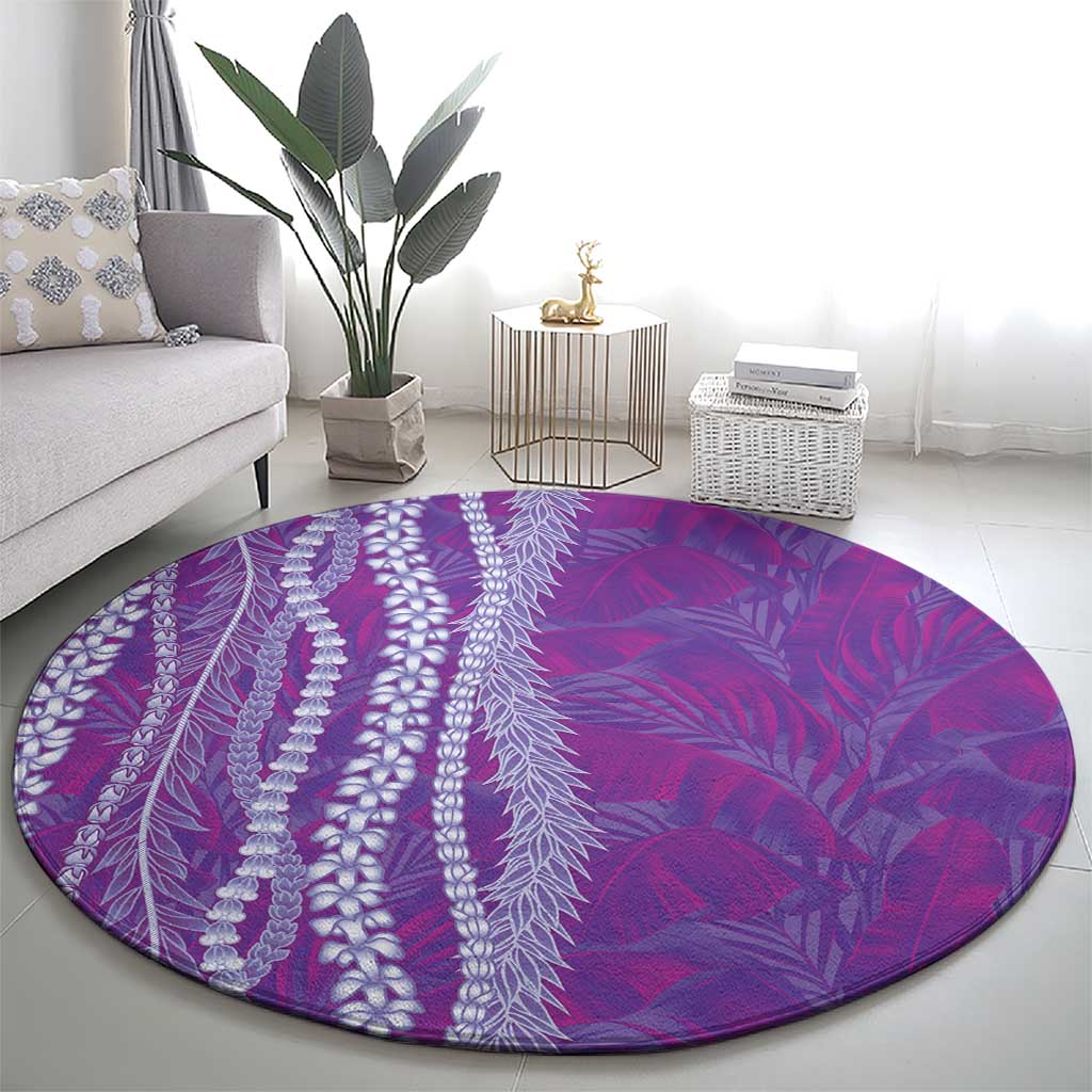 Hawaii Prince Kuhio Round Carpet Violet Hawaiian Lau Maia With Leis