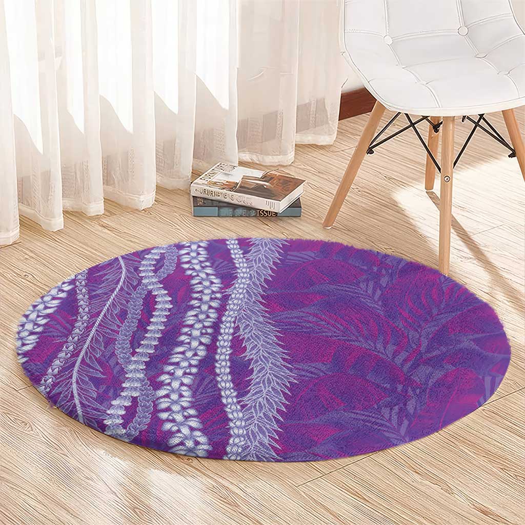 Hawaii Prince Kuhio Round Carpet Violet Hawaiian Lau Maia With Leis