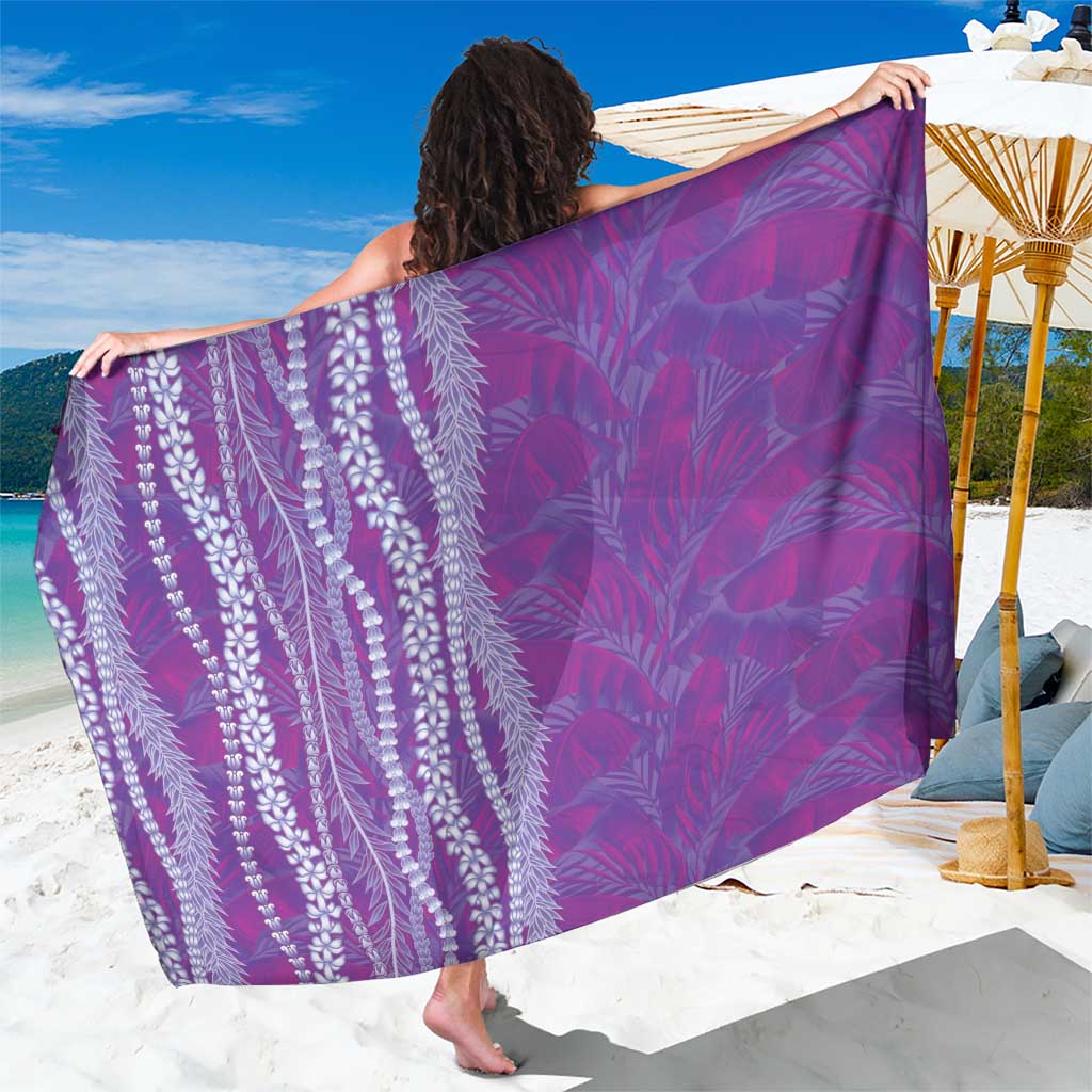 Hawaii Prince Kuhio Sarong Violet Hawaiian Lau Maia With Leis