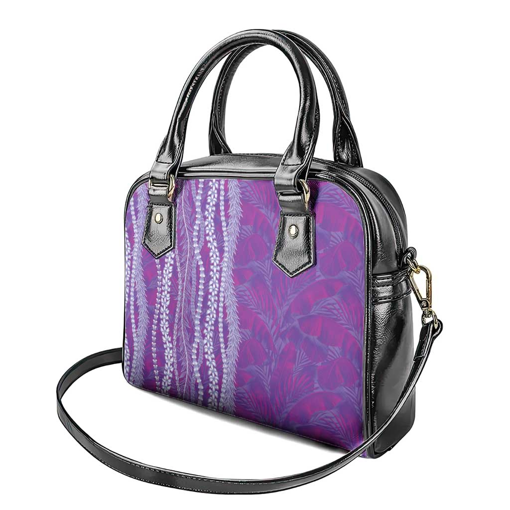 Hawaii Prince Kuhio Shoulder Handbag Violet Hawaiian Lau Maia With Leis