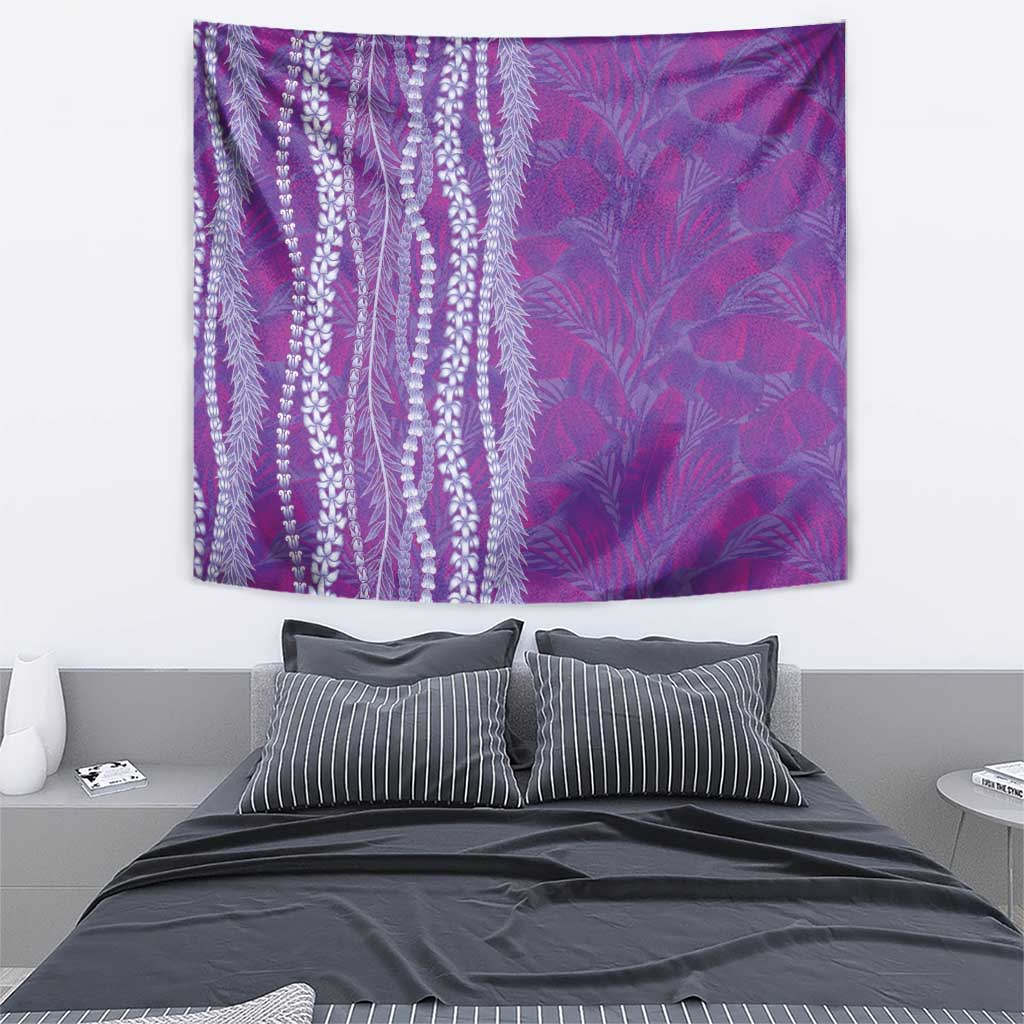 Hawaii Prince Kuhio Tapestry Violet Hawaiian Lau Maia With Leis