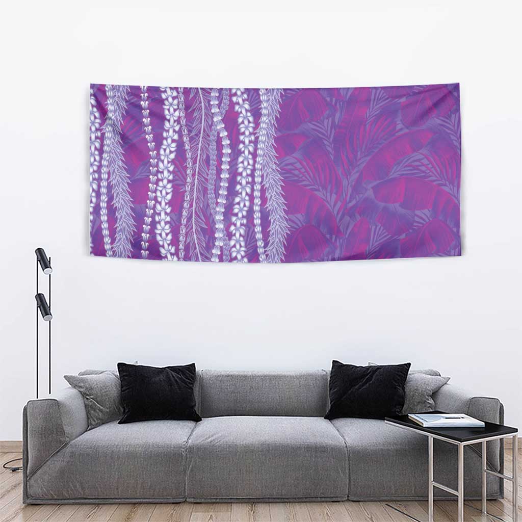 Hawaii Prince Kuhio Tapestry Violet Hawaiian Lau Maia With Leis
