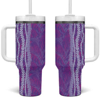 Hawaii Prince Kuhio Tumbler With Handle Violet Hawaiian Lau Maia With Leis