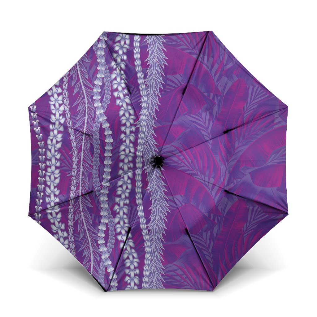 Hawaii Prince Kuhio Umbrella Violet Hawaiian Lau Maia With Leis