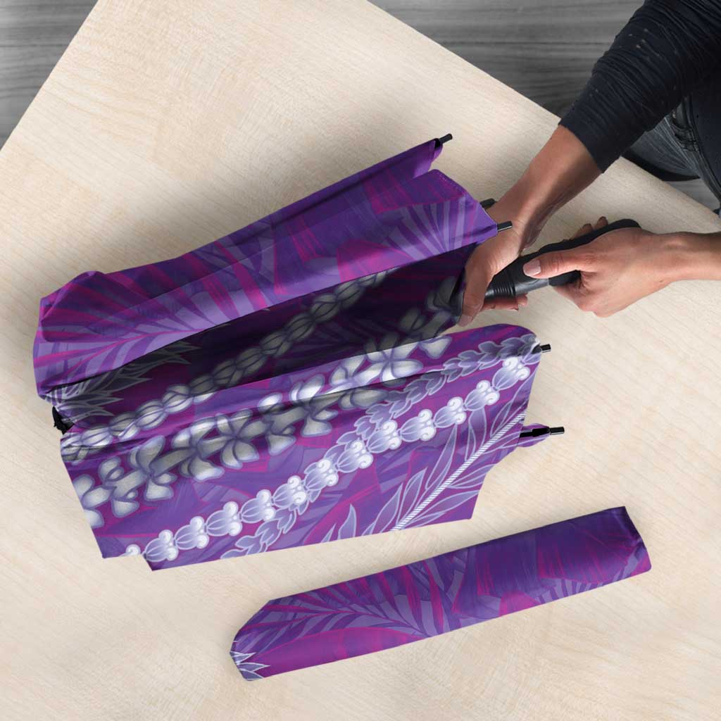 Hawaii Prince Kuhio Umbrella Violet Hawaiian Lau Maia With Leis