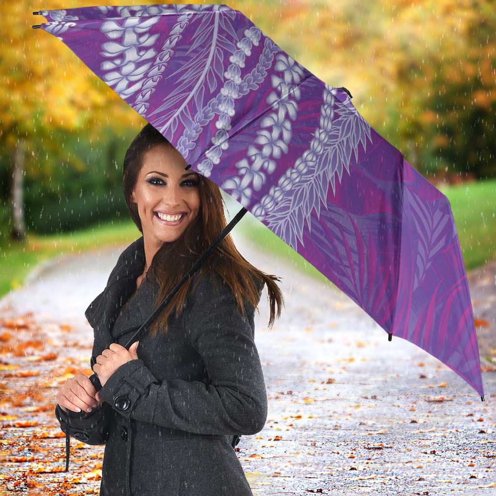 Hawaii Prince Kuhio Umbrella Violet Hawaiian Lau Maia With Leis