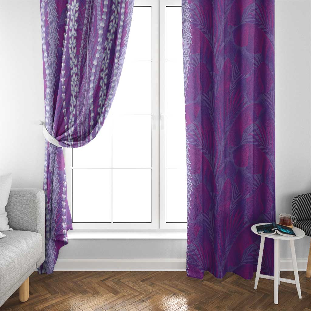 Hawaii Prince Kuhio Window Curtain Violet Hawaiian Lau Maia With Leis