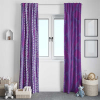 Hawaii Prince Kuhio Window Curtain Violet Hawaiian Lau Maia With Leis