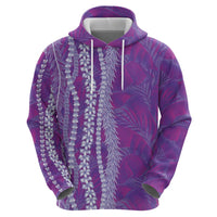 Hawaii Prince Kuhio Zip Hoodie Violet Hawaiian Lau Maia With Leis