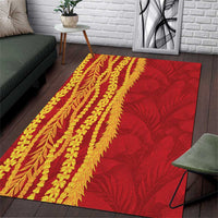 Hawaii Prince Kuhio Area Rug Red Hawaiian Lau Maia With Leis