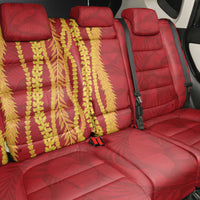 Hawaii Prince Kuhio Back Car Seat Cover Red Hawaiian Lau Maia With Leis