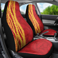 Hawaii Prince Kuhio Car Seat Cover Red Hawaiian Lau Maia With Leis