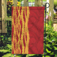 Hawaii Prince Kuhio Garden Flag Red Hawaiian Lau Maia With Leis