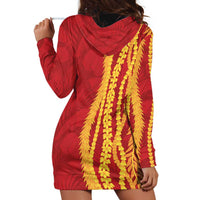 Hawaii Prince Kuhio Hoodie Dress Red Hawaiian Lau Maia With Leis