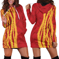 Hawaii Prince Kuhio Hoodie Dress Red Hawaiian Lau Maia With Leis