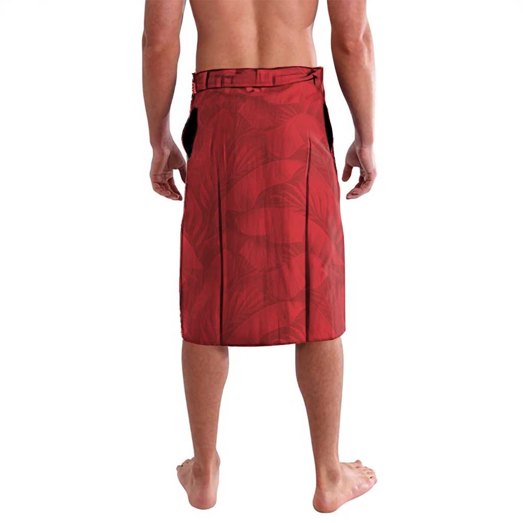 Hawaii Prince Kuhio Lavalava Red Hawaiian Lau Maia With Leis