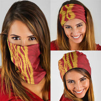 Hawaii Prince Kuhio Neck Gaiter Red Hawaiian Lau Maia With Leis