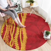 Hawaii Prince Kuhio Round Carpet Red Hawaiian Lau Maia With Leis