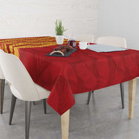 Hawaii Prince Kuhio Tablecloth Red Hawaiian Lau Maia With Leis