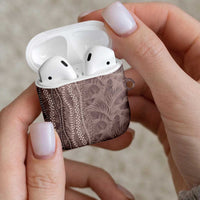Hawaii Prince Kuhio AirPods Case Mocha Hawaiian Lau Maia With Leis