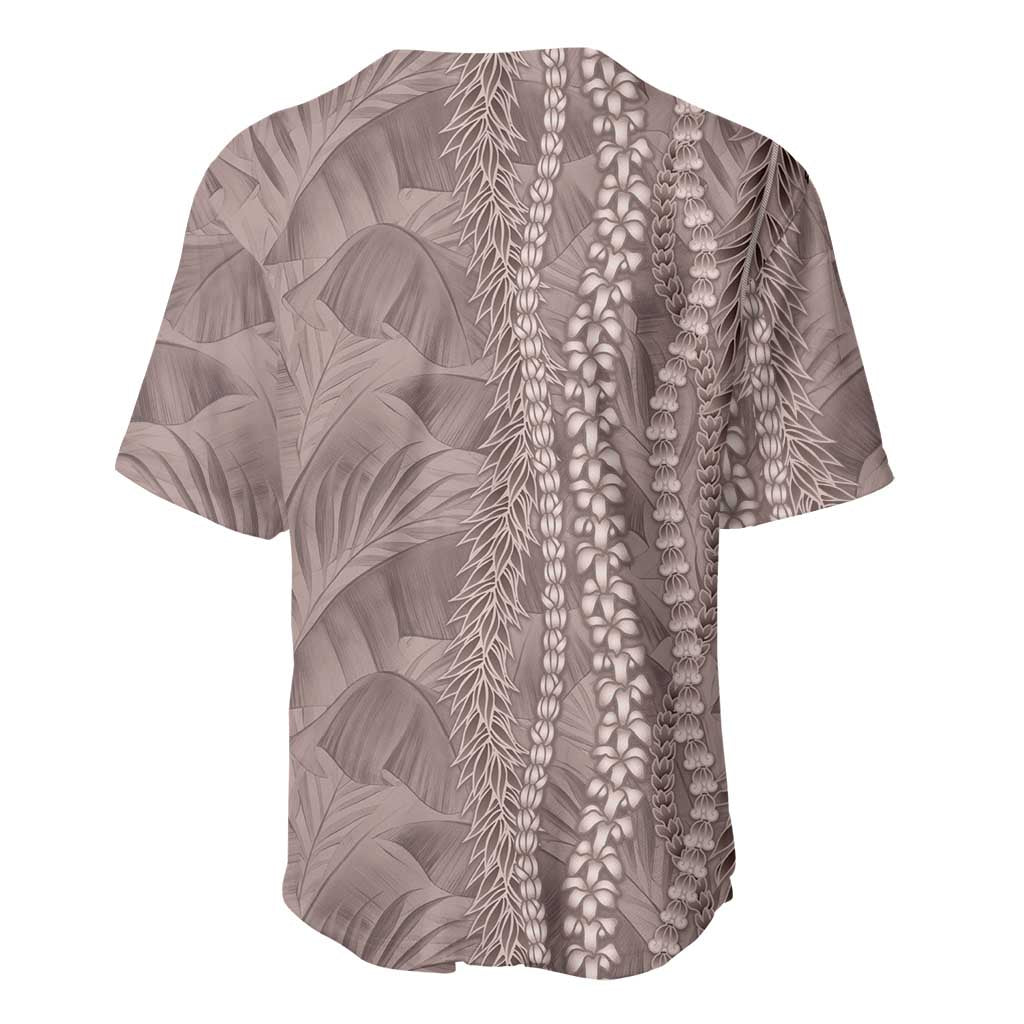 Hawaii Prince Kuhio Baseball Jersey Mocha Hawaiian Lau Maia With Leis