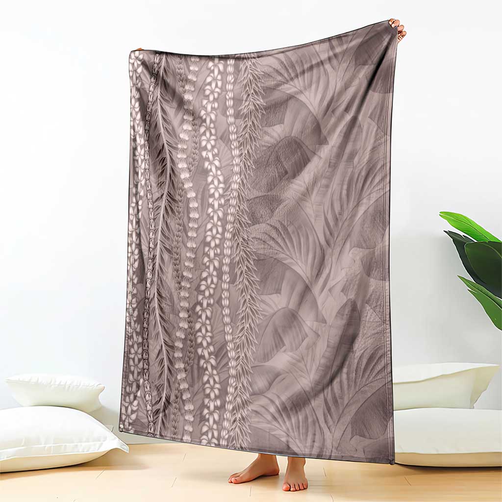 Hawaii Prince Kuhio Blanket Mocha Hawaiian Lau Maia With Leis