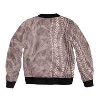 Hawaii Prince Kuhio Bomber Jacket Mocha Hawaiian Lau Maia With Leis