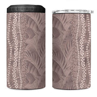 Hawaii Prince Kuhio 4 in 1 Can Cooler Tumbler Mocha Hawaiian Lau Maia With Leis