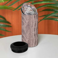 Hawaii Prince Kuhio 4 in 1 Can Cooler Tumbler Mocha Hawaiian Lau Maia With Leis