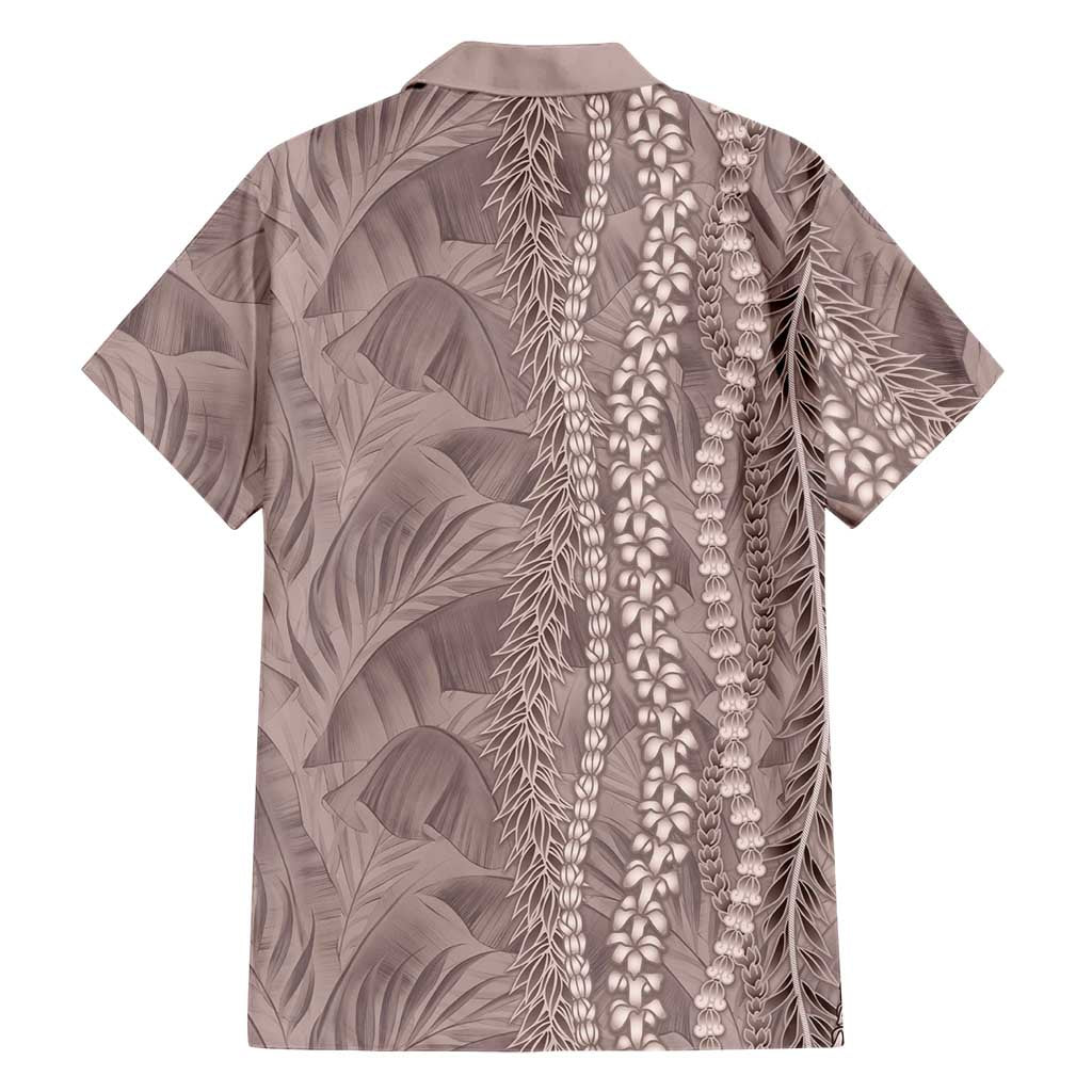 Hawaii Prince Kuhio Family Matching Puletasi and Hawaiian Shirt Mocha Hawaiian Lau Maia With Leis LT05 - Polynesian Pride