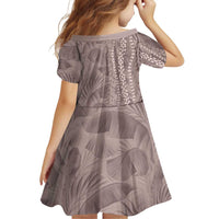 Hawaii Prince Kuhio Family Matching Short Sleeve Bodycon Dress and Hawaiian Shirt Mocha Hawaiian Lau Maia With Leis LT05 - Polynesian Pride