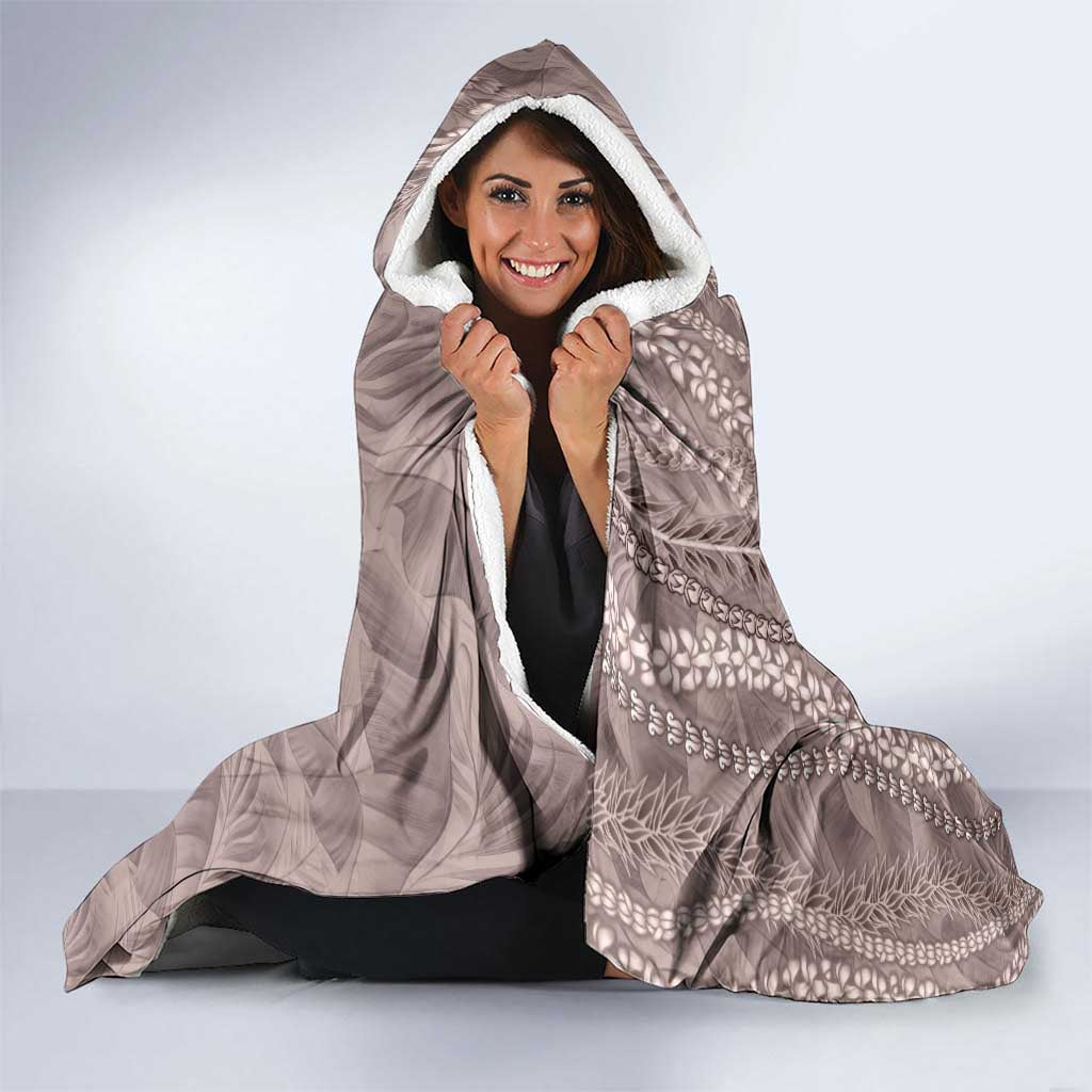 Hawaii Prince Kuhio Hooded Blanket Mocha Hawaiian Lau Maia With Leis
