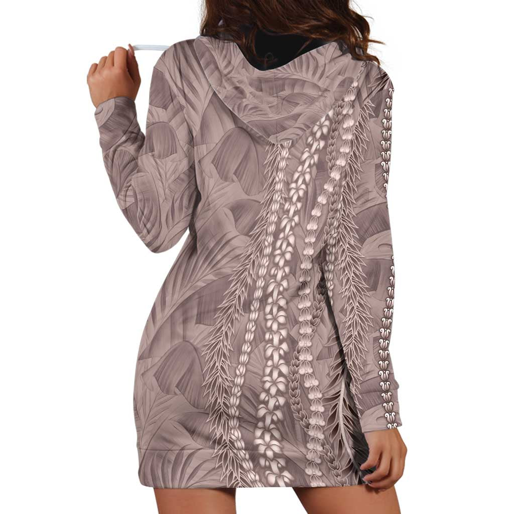 Hawaii Prince Kuhio Hoodie Dress Mocha Hawaiian Lau Maia With Leis