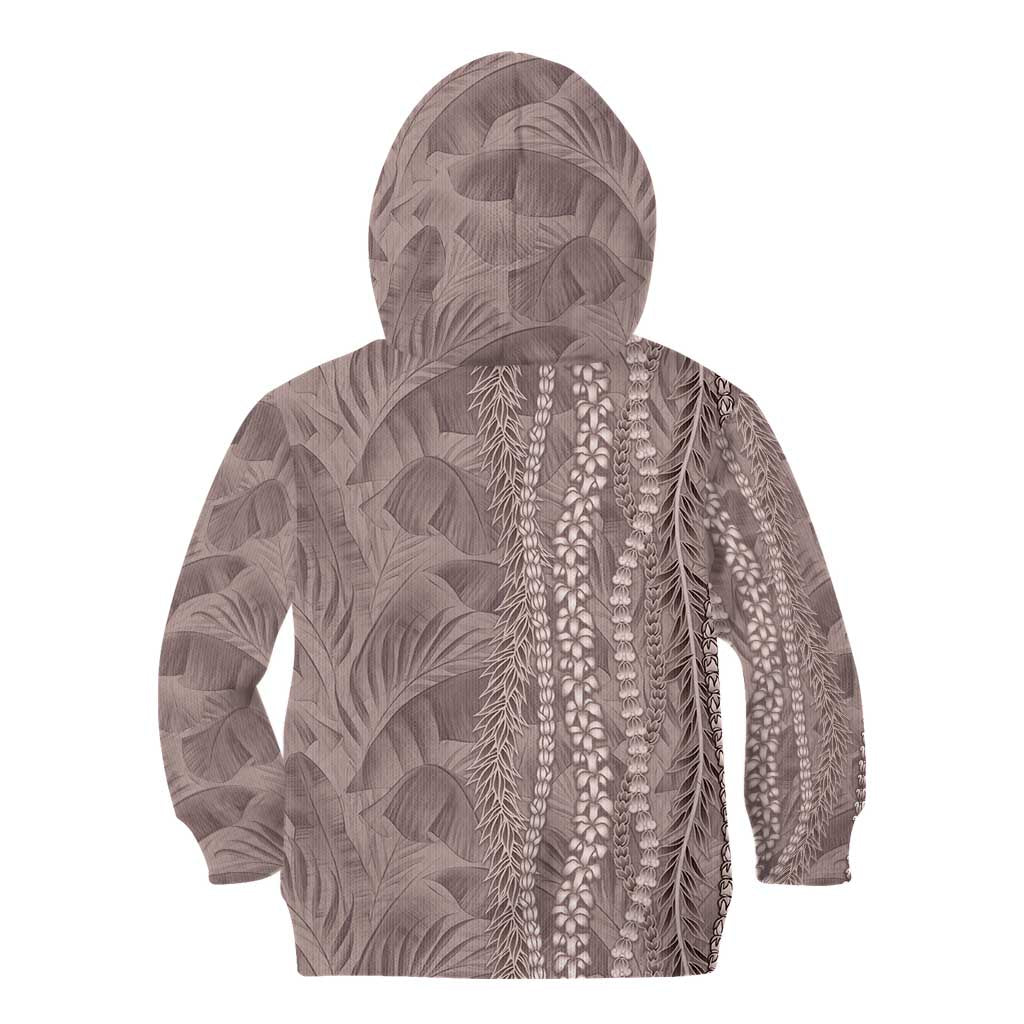 Hawaii Prince Kuhio Kid Hoodie Mocha Hawaiian Lau Maia With Leis