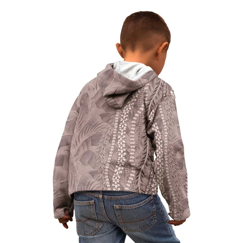 Hawaii Prince Kuhio Kid Hoodie Mocha Hawaiian Lau Maia With Leis