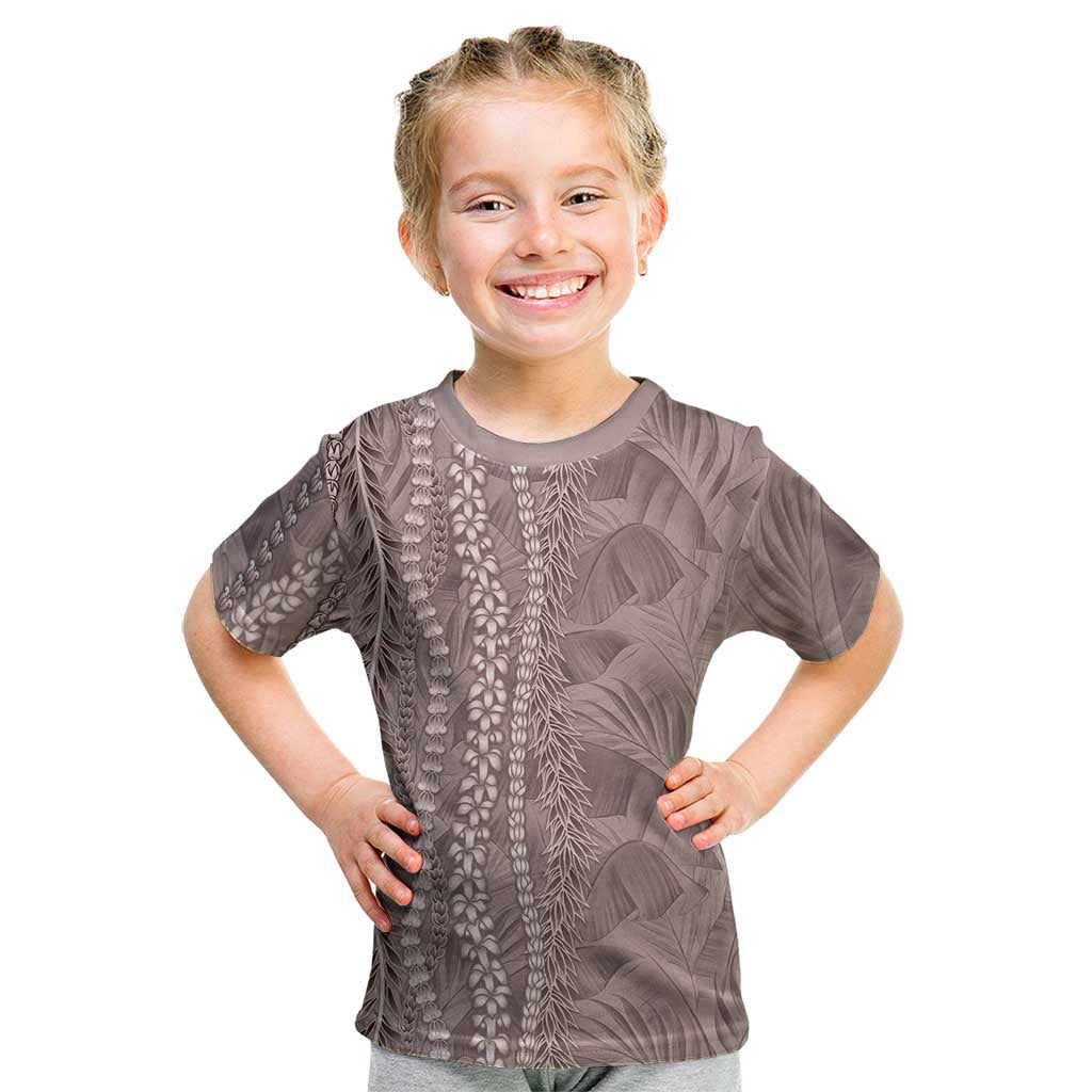 Hawaii Prince Kuhio Kid T Shirt Mocha Hawaiian Lau Maia With Leis